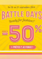 Battle days : jusqu'à -50% - Cache Cache