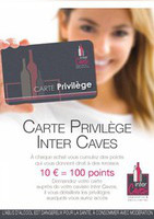 La carte privilège Inter Caves : 10€ = 100 points - Intercaves