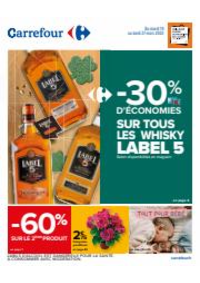 Promos et remises Carrefour : -30% D’ÉCONOMIES SUR TOUS LES WHISKY LABEL 5
