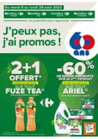 Prospectus Carrefour Contact St Gervais D'Auvergne : J'peux pas, j'ai promos du 8 au 28 août 2023 !