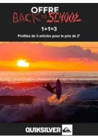 Prospectus Quiksilver Clermont-Ferrand : Offre Back to School 1+1=3