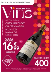 Prospectus Leader Price Mouzon : La Foire aux vins