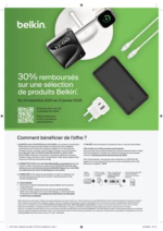 Promos et remises  : 30% remboursés sur une sélection de produits Belkin.