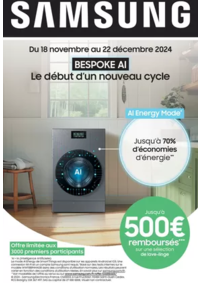 Prospectus Copra LA GUERCHE SUR L AUBOIS : Samsung Jusqu'à 500€ remboursés de lave-linge