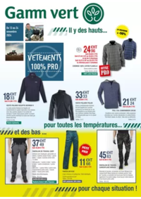 Prospectus Gamm vert ST POURCAIN SUR SIOULE : Vetements PRO