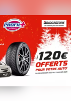 Bénéficiez jusqu'à 120€ offerts sur les pneus BRIDGESTONE! - Profil +
