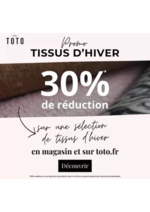 Promos et remises  : C'est le moment parfait pour donner vie à vos plus beaux projets. Profitez de jusqu'à -30 % sur une sélection de tissus d'hiver : lainages, polaires, velours et bien plus encore !