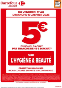 Prospectus Carrefour Market COLOMIERS ZAC des ramassiers lieu dit ribaria la barriere : OPERATION BON D’ACHAT SUR L’HYGIENE BEAUTE