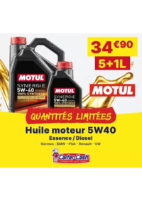 Prospectus CARTER CASH CHASSENEUIL DU POITOU : Nouvel arrivage chez Carter-Cash : l'huile moteur MOTUL 5W40 à seulement 34,90€ en pack de 5+1L !