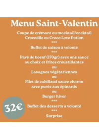 Prospectus Crocodile Hautmont - Maubeuge : menu spécial pour la Saint Valentin