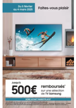 Promos et remises  : Jusqu'à 500€ remboursés sur une sélection de TV SAMSUNG