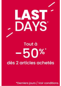 Prospectus Okaïdi MONTCEAU LES MINES : LAST DAYS Tout à -50% dès 2 articles achetés