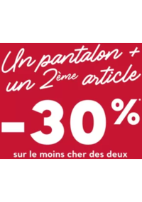 Prospectus Cache cache BELLEY ZA De L'Ousson : Un pantalon + un 2ème article : -30% sur le moins cher des deux