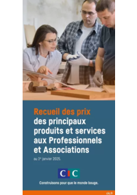 Prospectus CIC CASTELNAUDARY : Recueil des prix des principaux produits et services aux Professionnels et Associations