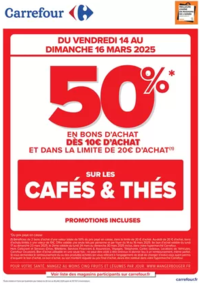 Prospectus Carrefour CHERBOURG : OPERATION BON D’ACHAT SUR LES CAFES & THES