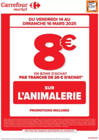 Prospectus Carrefour Market MONT DE MARSAN : OPERATION BON D’ACHAT SUR L’ANIMALERIE