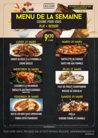 Prospectus Carrefour AULNAY SOUS BOIS : MENUS CAFETERIA DU 24 AU 29 MARS 2025