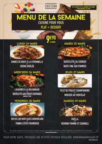 Prospectus Carrefour city Nogent-sur-Marne : MENUS CAFETERIA DU 24 AU 29 MARS 2025
