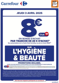 Prospectus Carrefour Chartres : JEUDI SEULEMENT ! OPERATION BON D’ACHAT HYGIENE BEAUTE