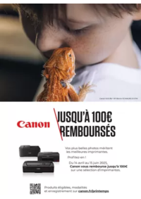 Prospectus Boulanger Tourcoing : OFFRE CANON : JUSQU'À 100€ REMBOURSÉS sur une sélection d'imprimantes