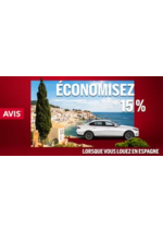Prospectus Avis : Économisez 15 % sur les locations en Espagne