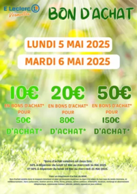 Prospectus E.Leclerc VERMELLES : BON DACHAT MAI