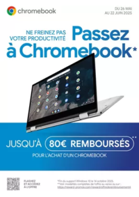 Prospectus Boulanger Brest : Jusqu'à 80€ remboursés pour l'achat d'un Chromebook