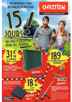 Prospectus CHRETIEN MATERIAUX : 15 JOURS DE PRIX D'EXCEPTION POUR VOS TRAVAUX !