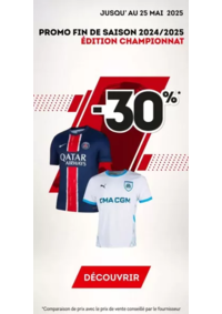 Prospectus Sport 2000 MONTAUBAN : Promo Fin de saison 2024-2025 : -30% sur les maillots et survêtements de clubs édition championnat !