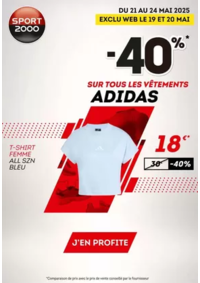 Prospectus Sport 2000 VERNEUIL SUR AVRE : ADIDAS en promo : -40% sur le textile !