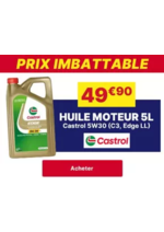 Promos et remises  : Huile moteur essence/diesel 5L CASTROL 5W30 (C3, EDGE LL)