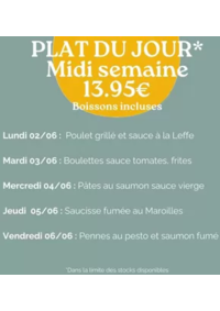 Prospectus crocodile Valenciennes – Petite-Forêt : Plat Du Jour