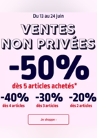 Ventes non Privées jusqu'à -50% - Kiabi
