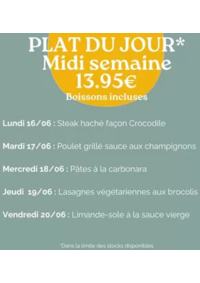 Prospectus Crocodile Hautmont - Maubeuge : Plat Du Jour