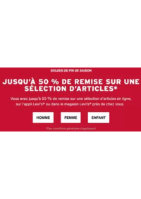 Prospectus Levi's Store V2 : usqu’à 50 % de remise sur une sélection d’articles