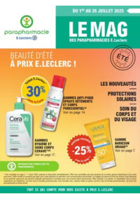 Prospectus Parapharmacie E.Leclerc TEMPLEUVE : Magazine Eté