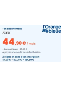 Prospectus L'Orange bleue Fitness Lisieux : 44,90€ par mois pour toute souscription d’un abonnement sans engagement, dans les clubs l’Orange ble