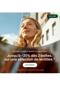 Prospectus Général d'Optique LA VILLE DU BOIS : Jusqu'à -20% dès 2 boîtes, sur une sélection de lentilles.