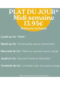 Prospectus Crocodile Lille - Englos : Plat Du Jour