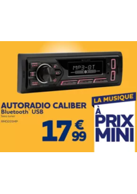 Prospectus Norauto AUBAGNE : Autoradio sans tuner radio CALIBER RMD035MP Bluetooth&Sans mécanique CD/DVD