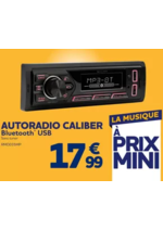 Prospectus  : Autoradio sans tuner radio CALIBER RMD035MP Bluetooth&Sans mécanique CD/DVD
