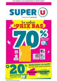 Prospectus Super U : Spécial Rentrée des classes