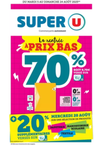 Prospectus Super U BEAUPREAU : Spécial Rentrée des classes