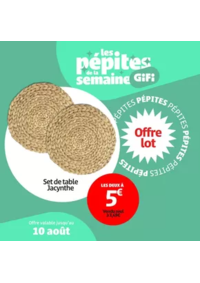 Prospectus Gifi MACON 158/160 ROUTE DE LYON ZI SUD : Du 06 au 10 août uniquement, les 2 oreillers sont à 10€ !