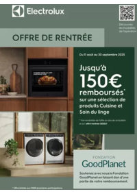 Prospectus Boulanger Villeneuve d'ascq : OFFRE Electrolux : jusqu'à 150€ remboursés !