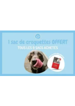 Promos et remises  : 9 sacs de croquettes ou de litière achetés, le 10ème offert