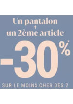 Promos et remises  : 1 pantalon + un 2ème article = -30%* sur le moins cher des deux femme