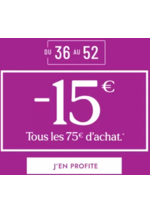Promos et remises  : -15€ tous les 75€ d'achat* !