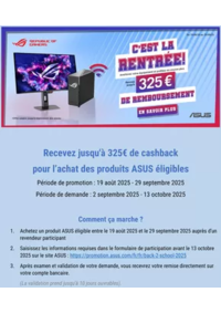 Prospectus Boulanger Chalon-sur-Saône : OFFRE ASUS jusqu'à 325€ REMBOURSÉS sur une sélection de produit gaming