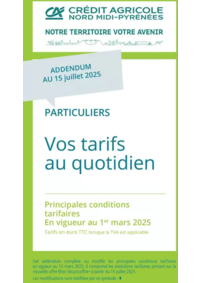 Prospectus Agence Crédit Agricole La Grave : Particuliers Vos tarifs au quotidien